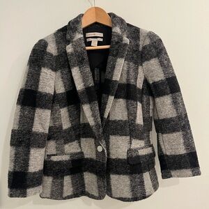 Banana Republic Heritage Plaid Grey Wool Blazer